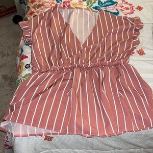 Pink and white dress shirt size 2x